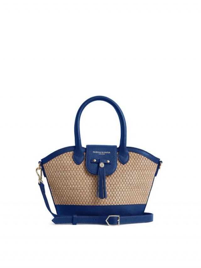 Fairfax And Favor Leather Mini Windsor Basket Porto Blue