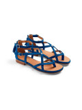 Fairfax And Favor Brancaster Sandal Suede Porto Blue