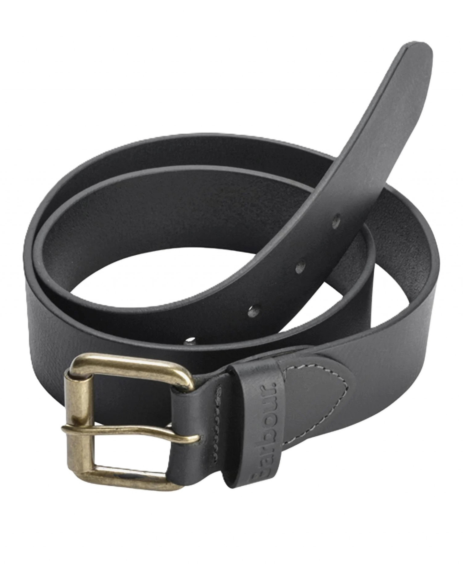 Barbour Matt Leather Belt Black