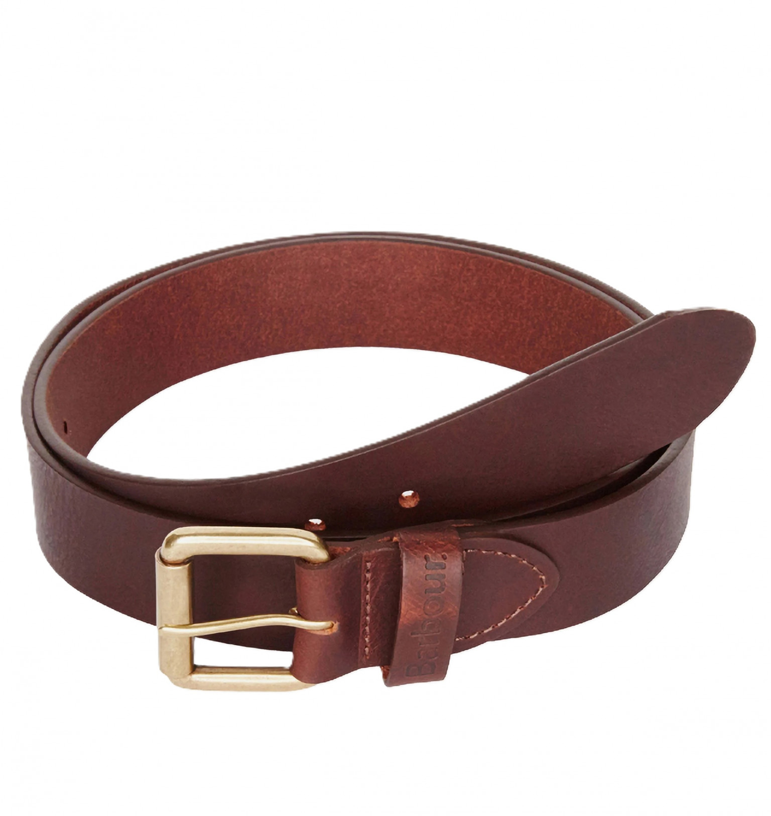 Barbour Matt Leather Belt Brown