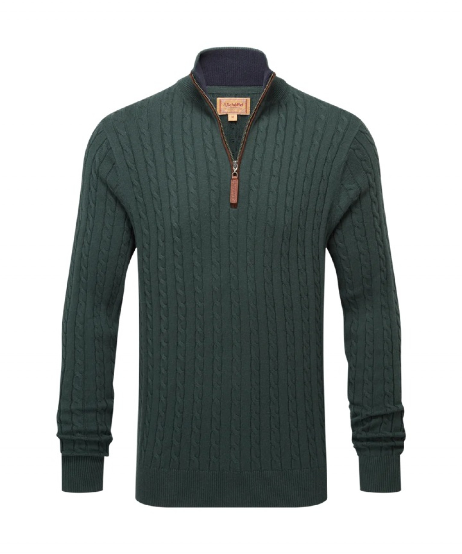 Schoffel Calton Cotton Cashmere Cable Green