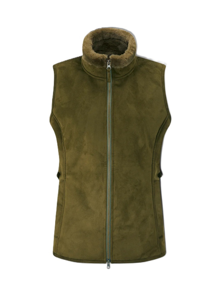 Alan Paine Surrey Fur Lined Gilet Olive