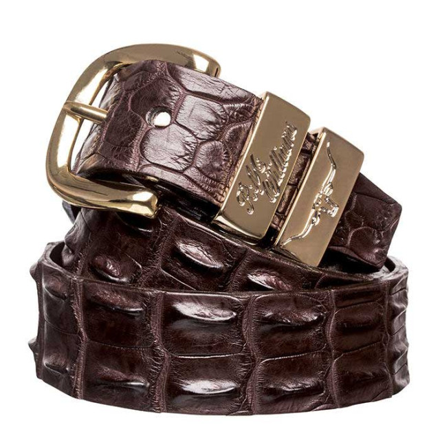 Rm Williams 1 1/2" Crocodile Belt Brown