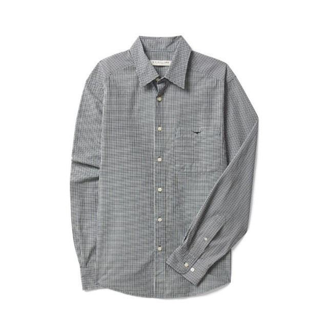 Rm Williams Quinn Classic Poplin Shirt Olive Navy