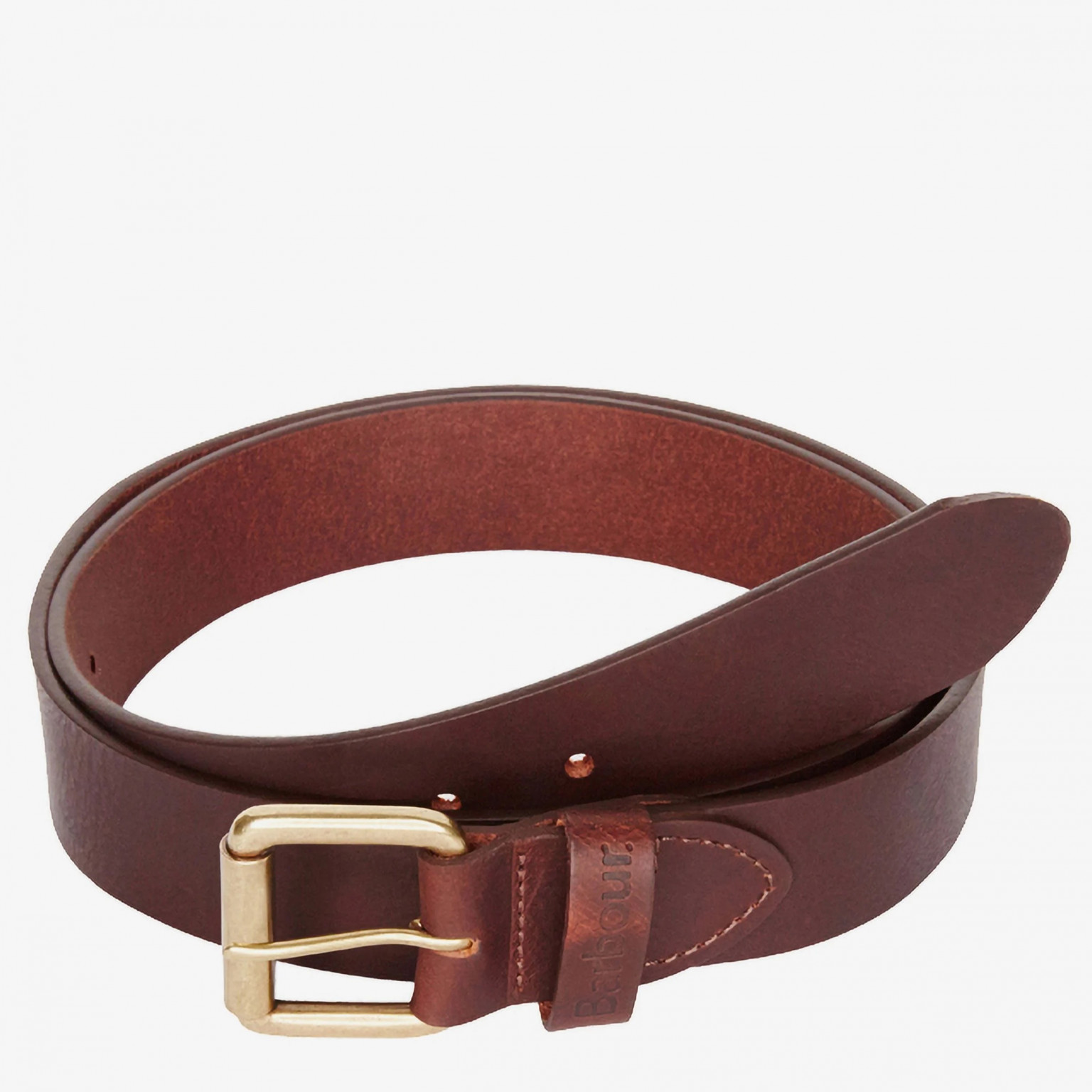 Barbour Matt Leather Belt Brown