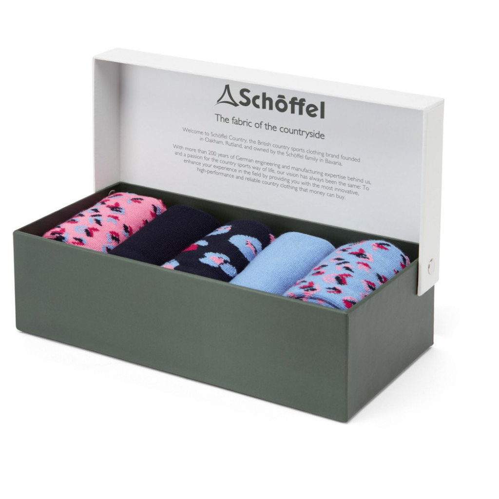 Schoffel Ladies Bamboo Sock 5 Pk Pink