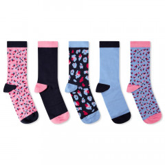 Schoffel Ladies Bamboo Sock 5 Pk Pink