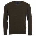 Barbour Lambswool V Neck Jumper Seaweed