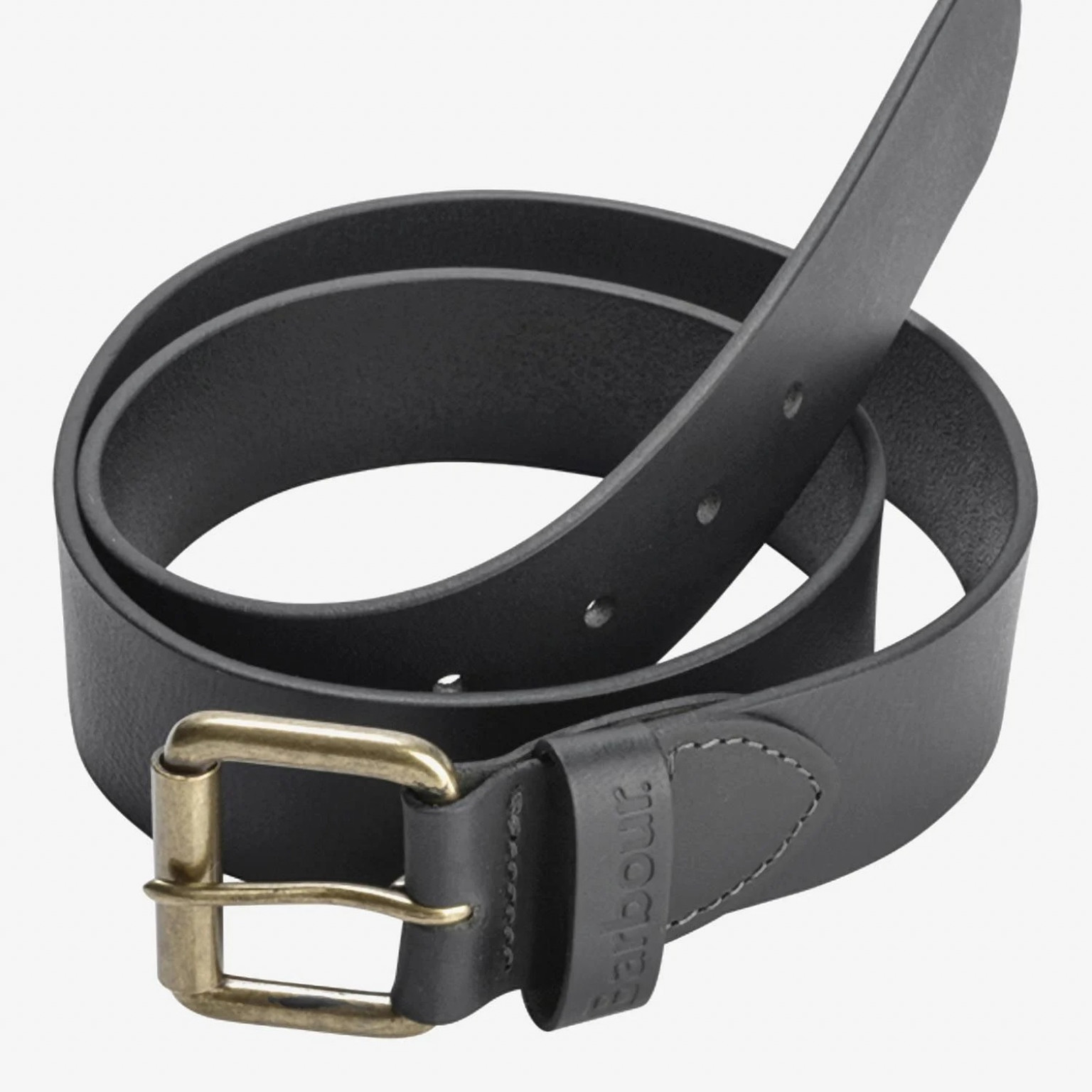 Barbour Matt Leather Belt Black