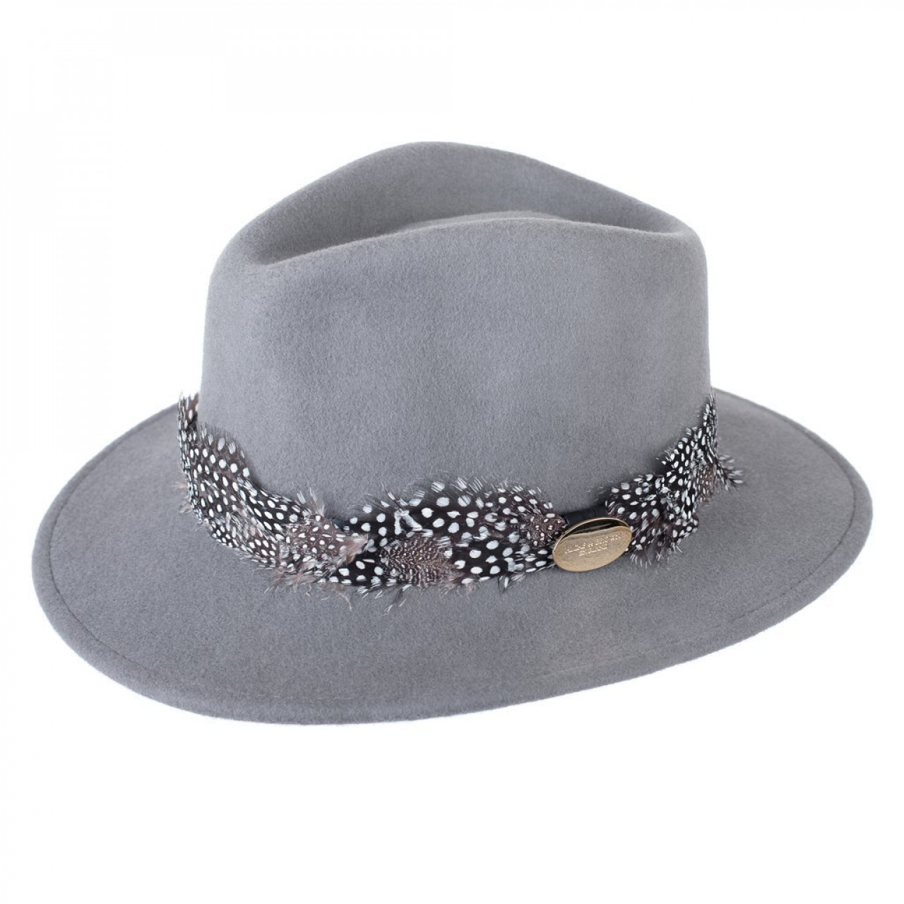 Hicks And Brown Suffolk Fedora Guinea Trim Grey