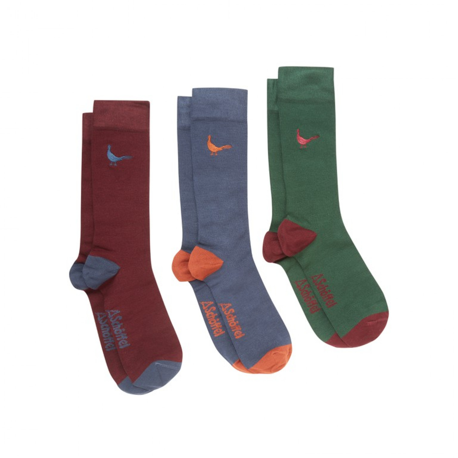 Schoffel Bamboo Sock 3 Pack Pheasant