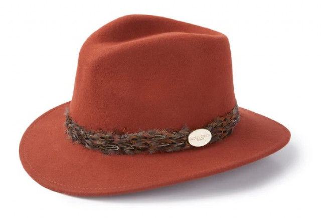 Hicks And Brown Suffolk Fedora Pheasant Trim Cinnamon