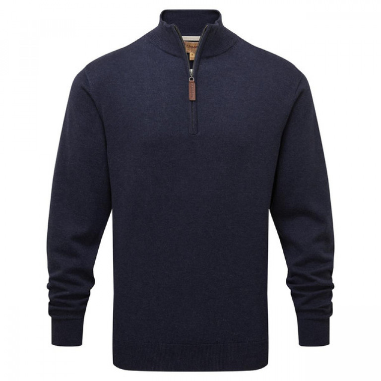 Schoffel Porthmeor Pima Cotton 1/4 Zip Navy