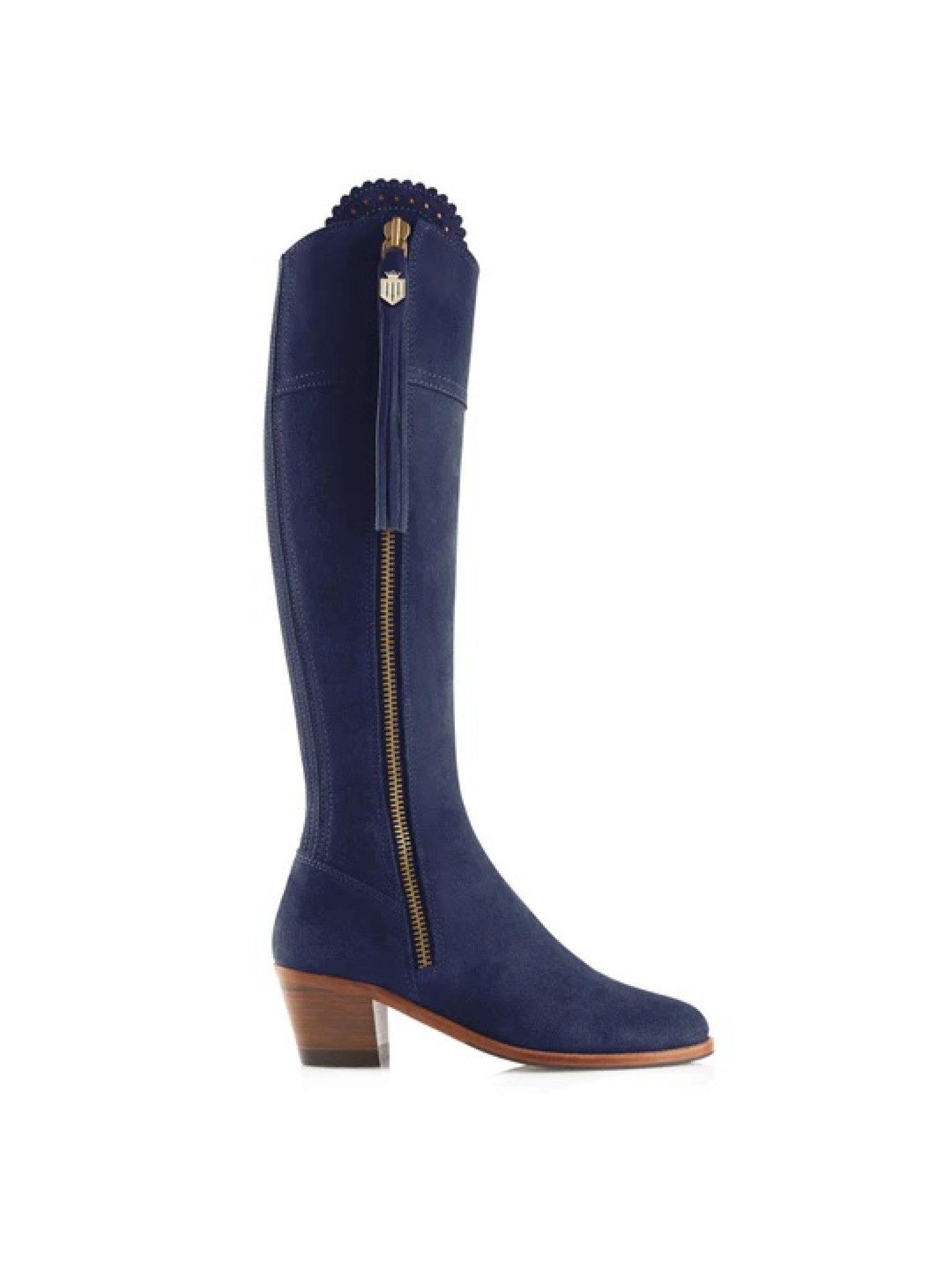 Fairfax And Favor Regina Heeled Suede Boot Ink