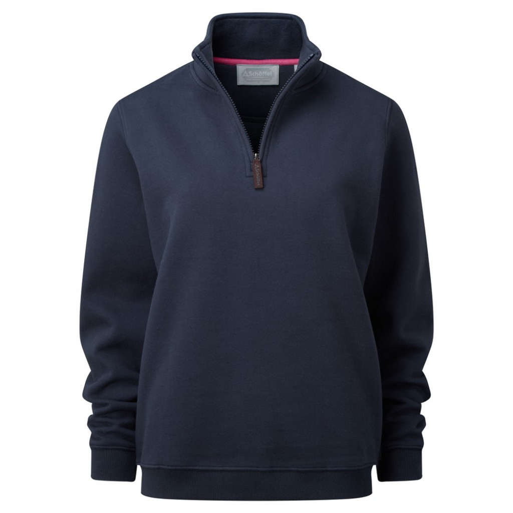 Schoffel Ladies 1/4 Zip Sweatshirt Navy