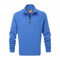 Schoffel Cotton French Rib 1/4 Zip Cornflower