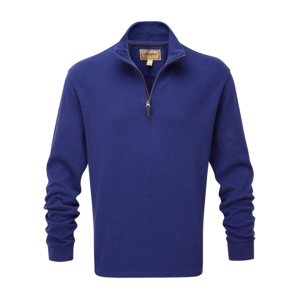 Schoffel Cotton French Rib 1/4 Zip Marine