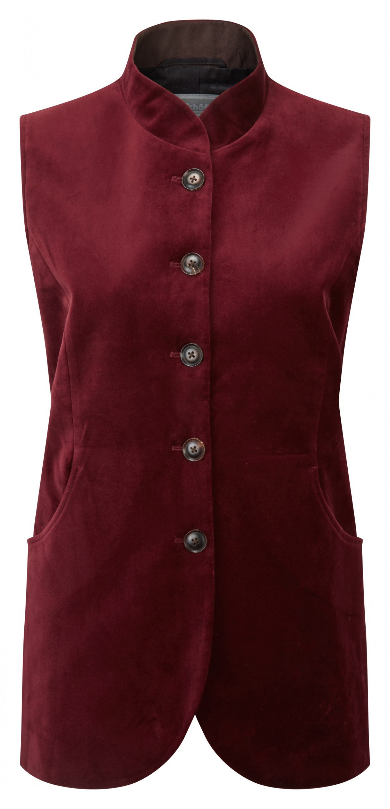 Schoffel Ladies Nehru Waistcoat Ruby