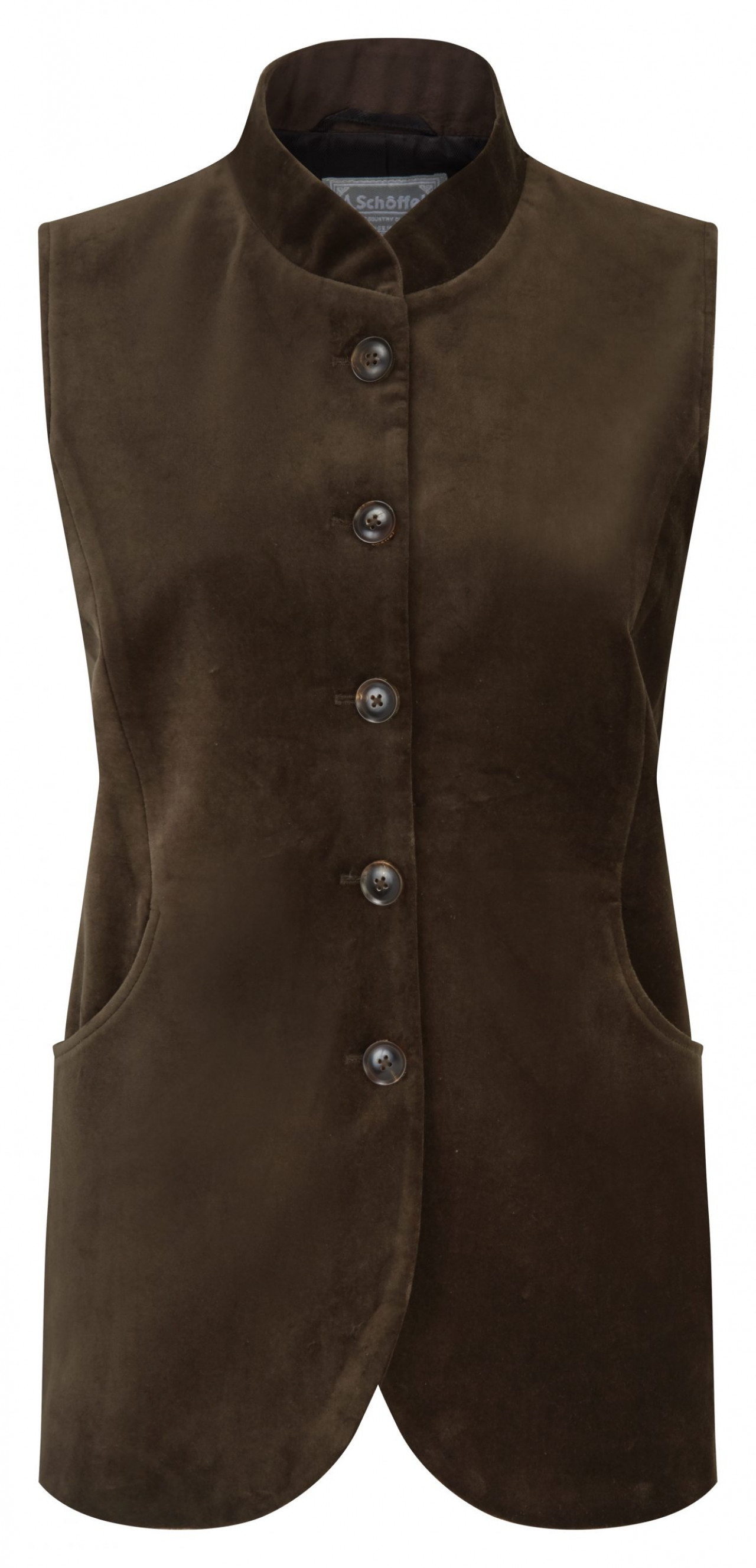 Schoffel Ladies Nehru Waistcoat Espresso