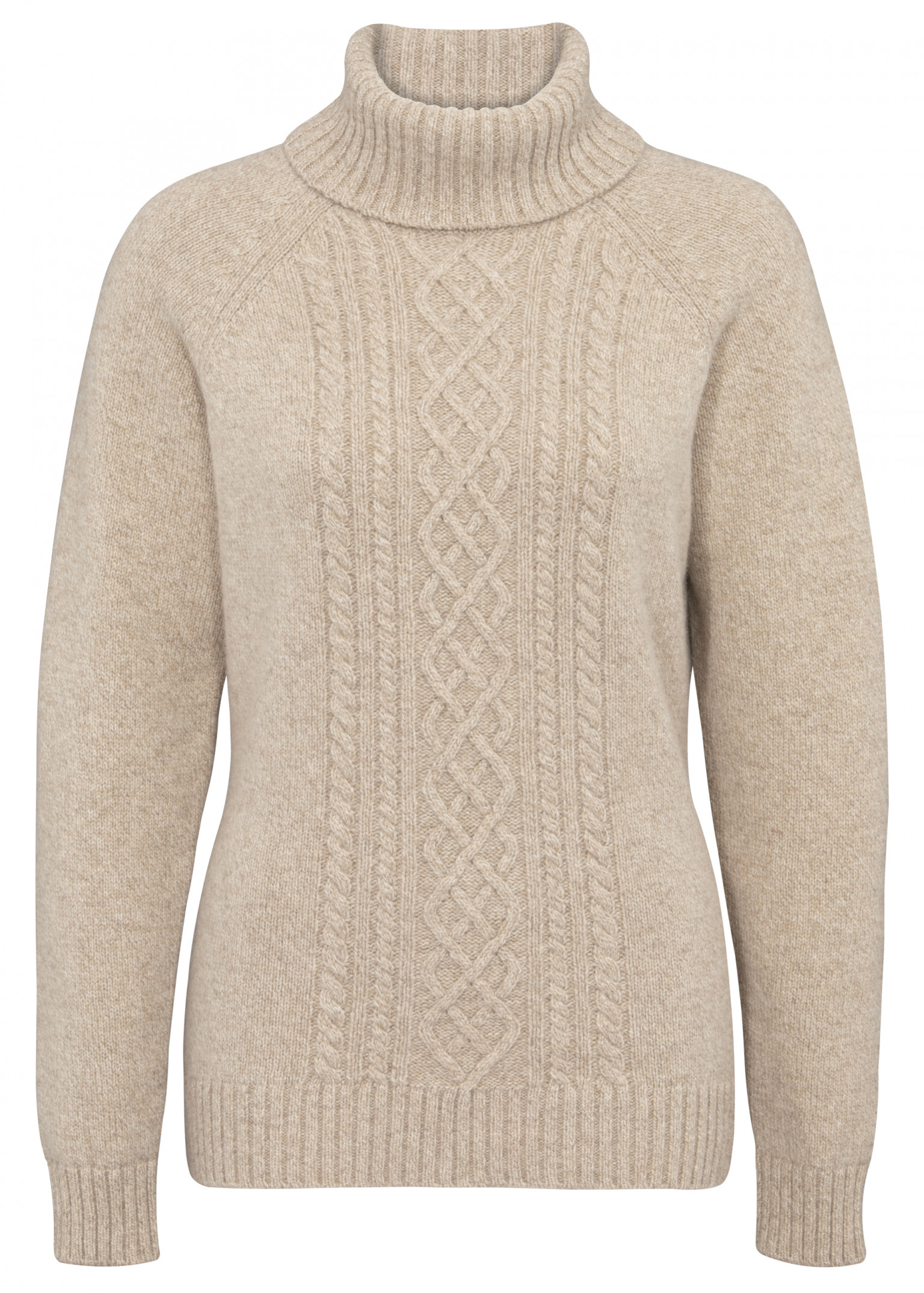 Alan Paine Brightmere Ladies Roll Neck Biscuit