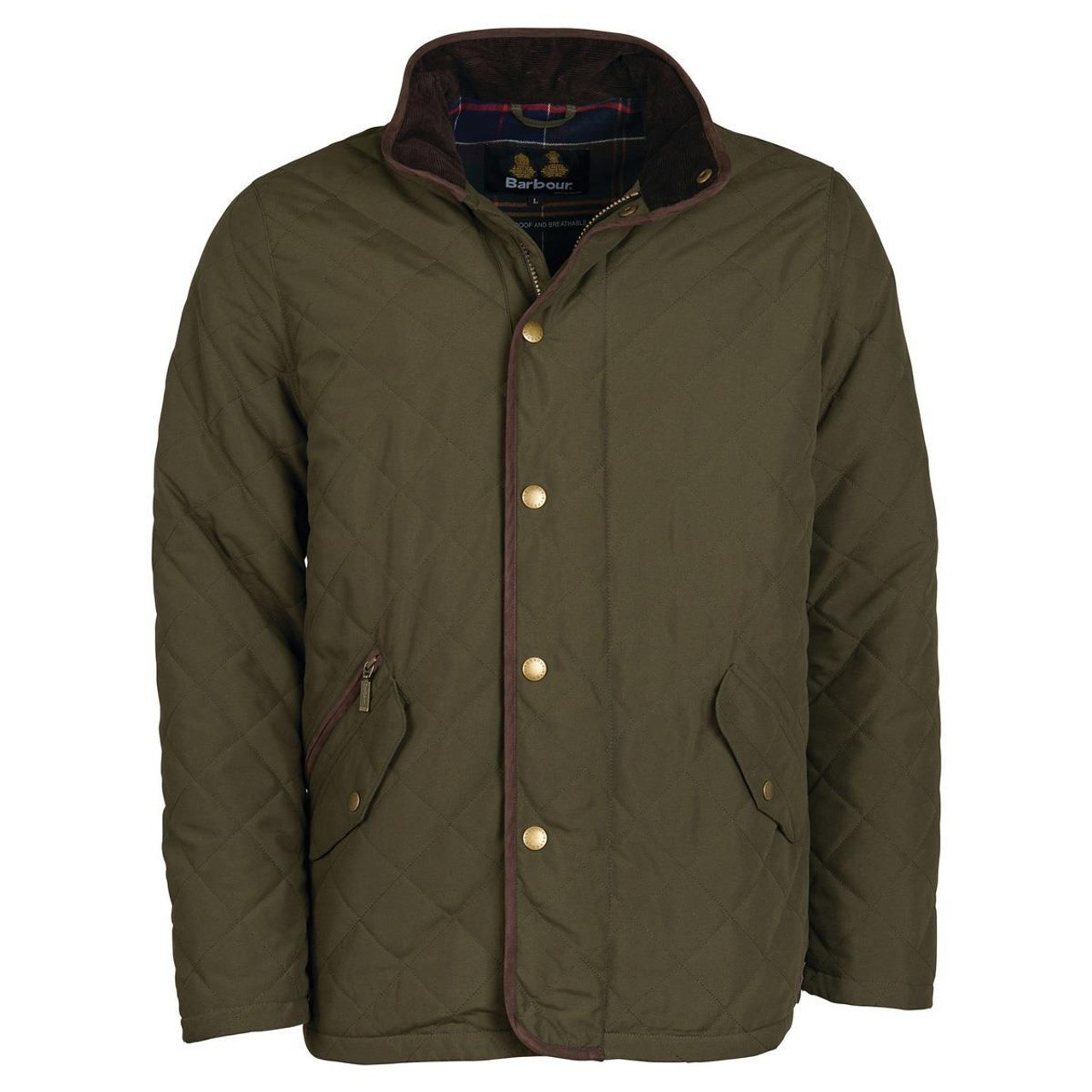 Barbour Waterproof Shoveler Quilt Dark Olive | Jacks 1952