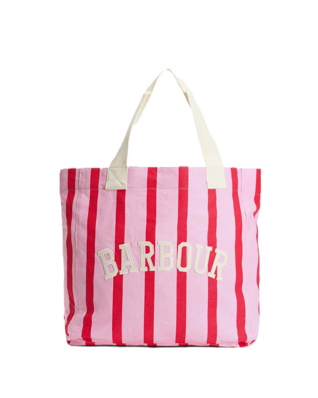 Barbour Emily Stripe Tote Bag Cherry