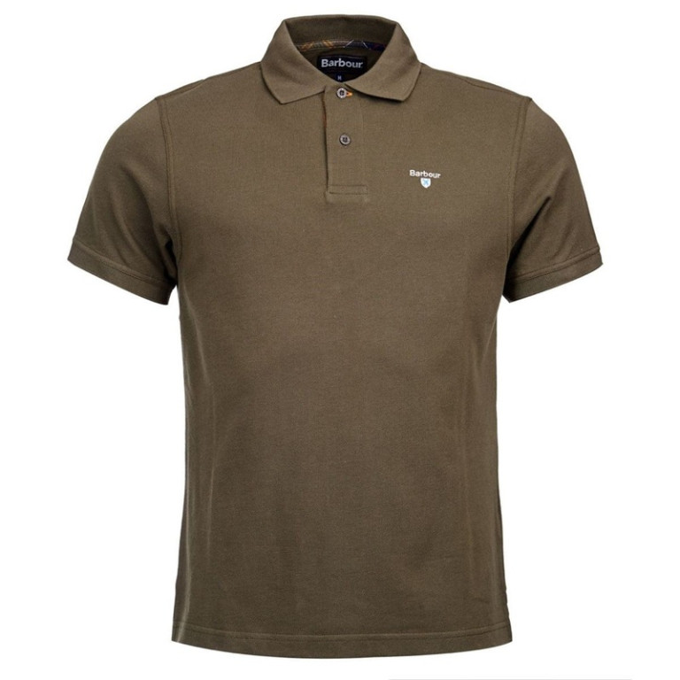 Barbour Tartan Pique Polo Dark Olive