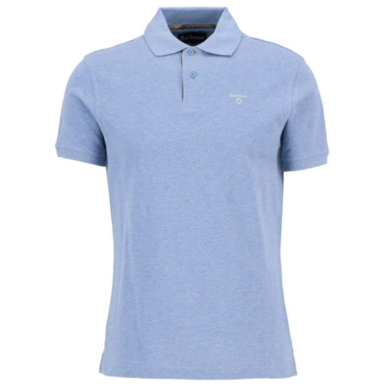 Barbour Tartan Pique Polo Sky