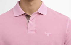 Barbour Washed Tartan Pique Polo Pink