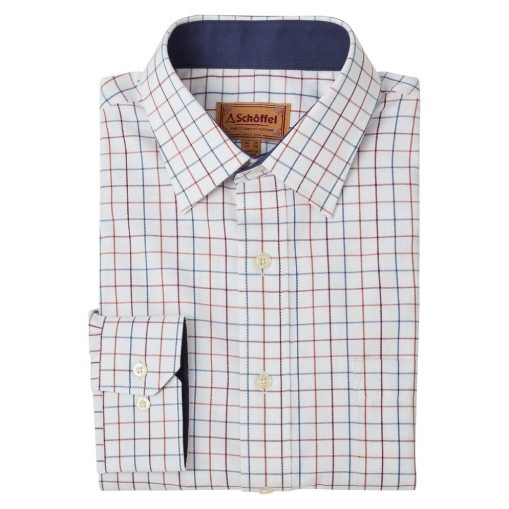 Schoffel Burnham Tattersall Shirt Bordeaux