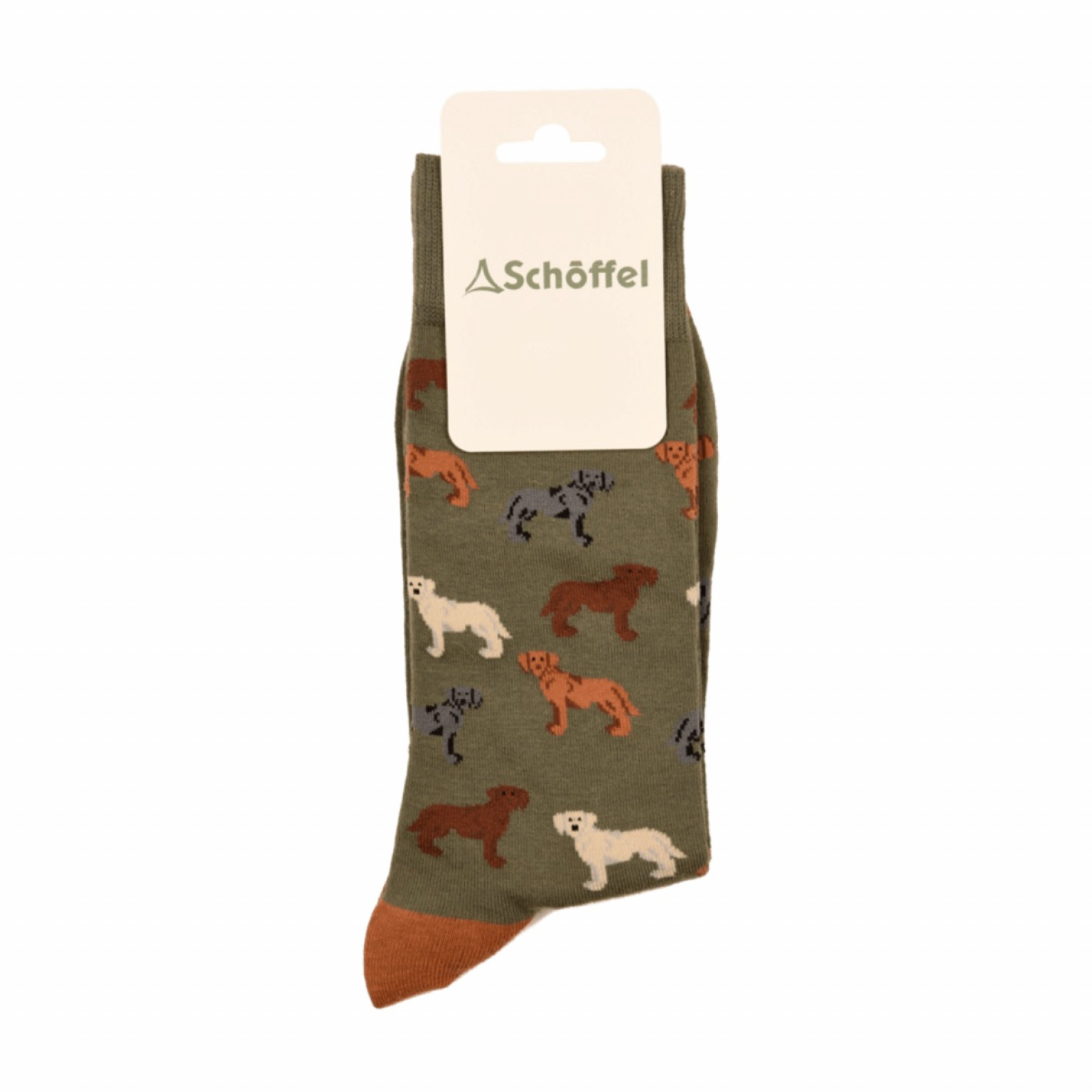 Schoffel Mens Single Cotton Socks Olive