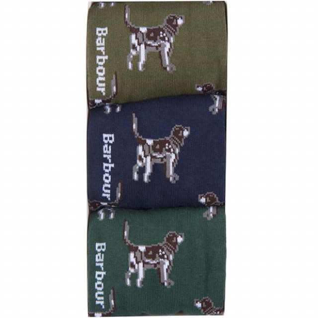 Barbour Dog Motif Sock Giftbox Mixed