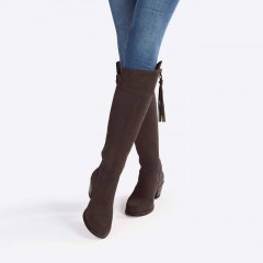 Fairfax And Favor Regina Heeled Suede Boot Chocolate