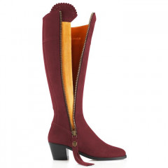 Fairfax And Favor Regina Heeled Suede Boot Oxblood