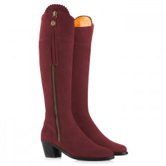 Fairfax And Favor Regina Heeled Suede Boot Oxblood