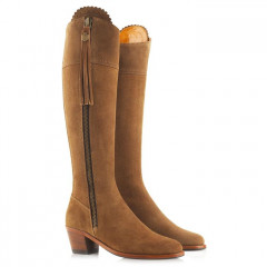 Fairfax And Favor Regina Heeled Suede Boot Tan