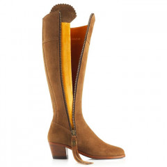 Fairfax And Favor Regina Heeled Suede Boot Tan