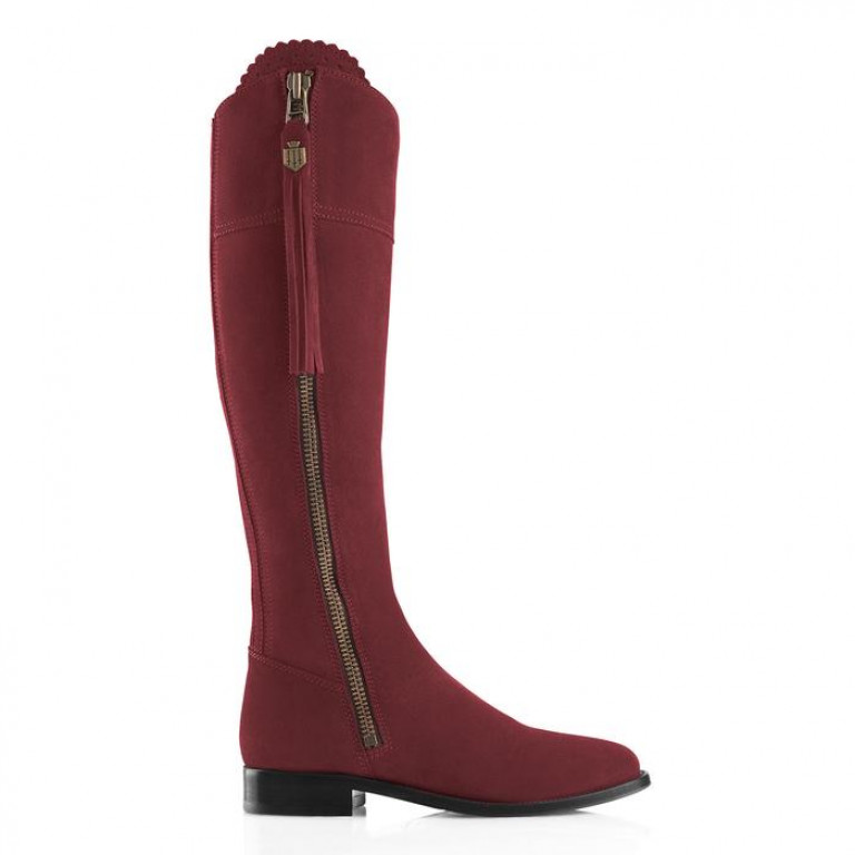 Fairfax And Favor Regina Suede Boot Oxblood