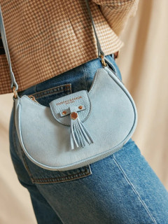 Fairfax And Favor Windsor Micro Crossbody Suede Sky
