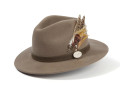 Hicks And Brown Suffolk Fedora Bronze Feathers Taupe