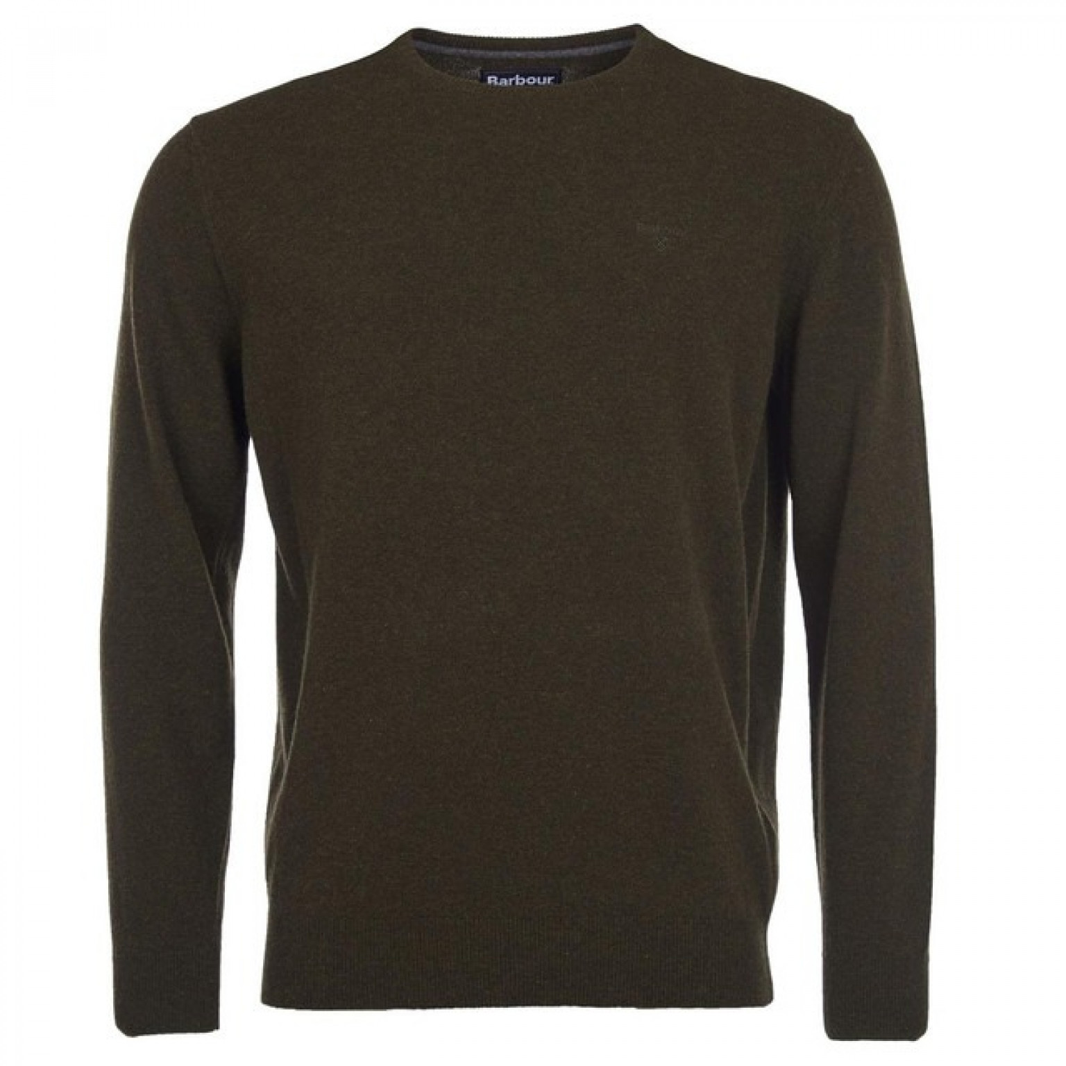 Barbour Lambswool Crew Neck Jumper Seaweed