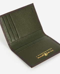 Barbour Leather Billfold Wallet Dark Brown