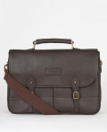 Barbour Leather Briefcase Chocolate