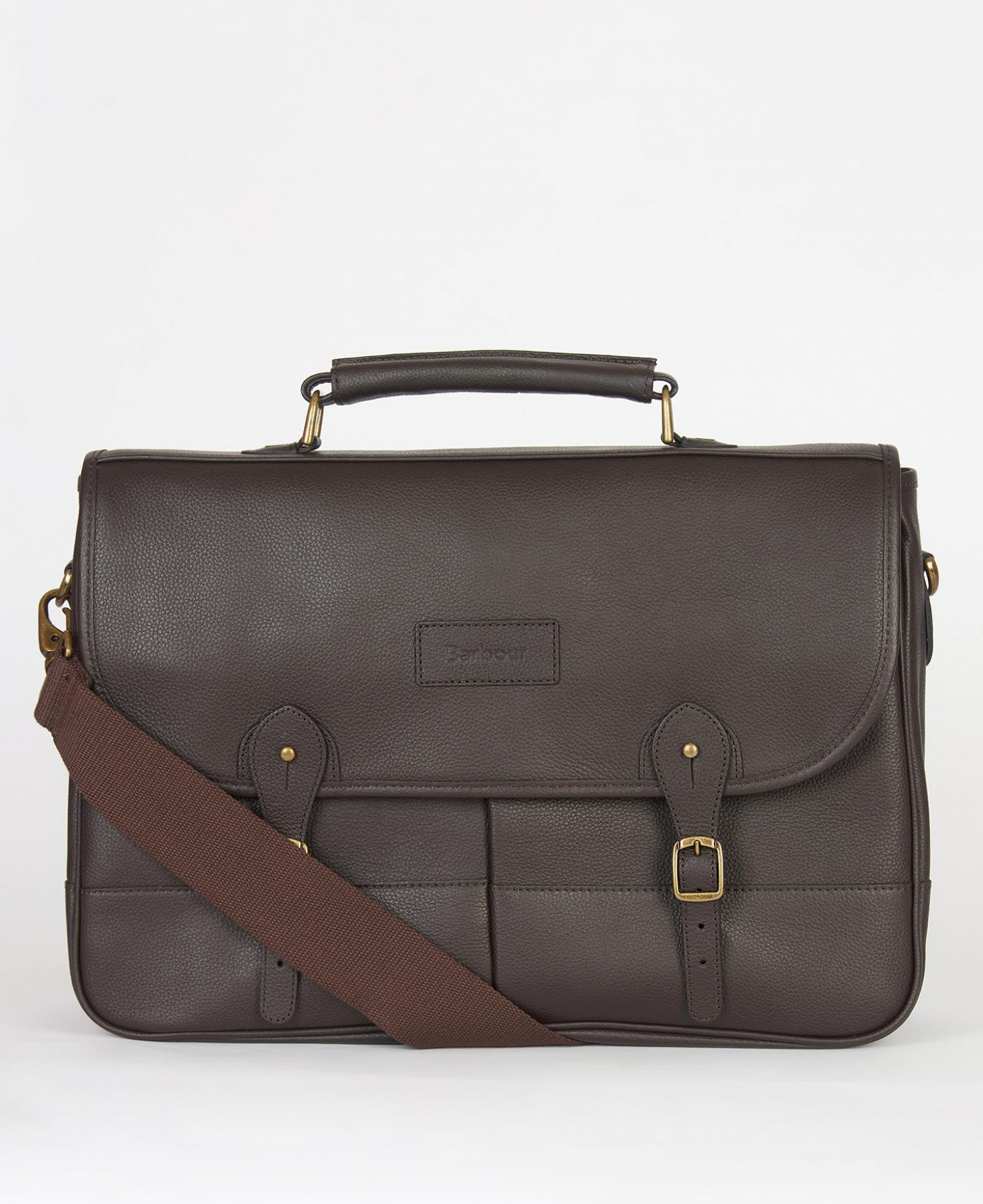 Barbour Leather Briefcase Chocolate