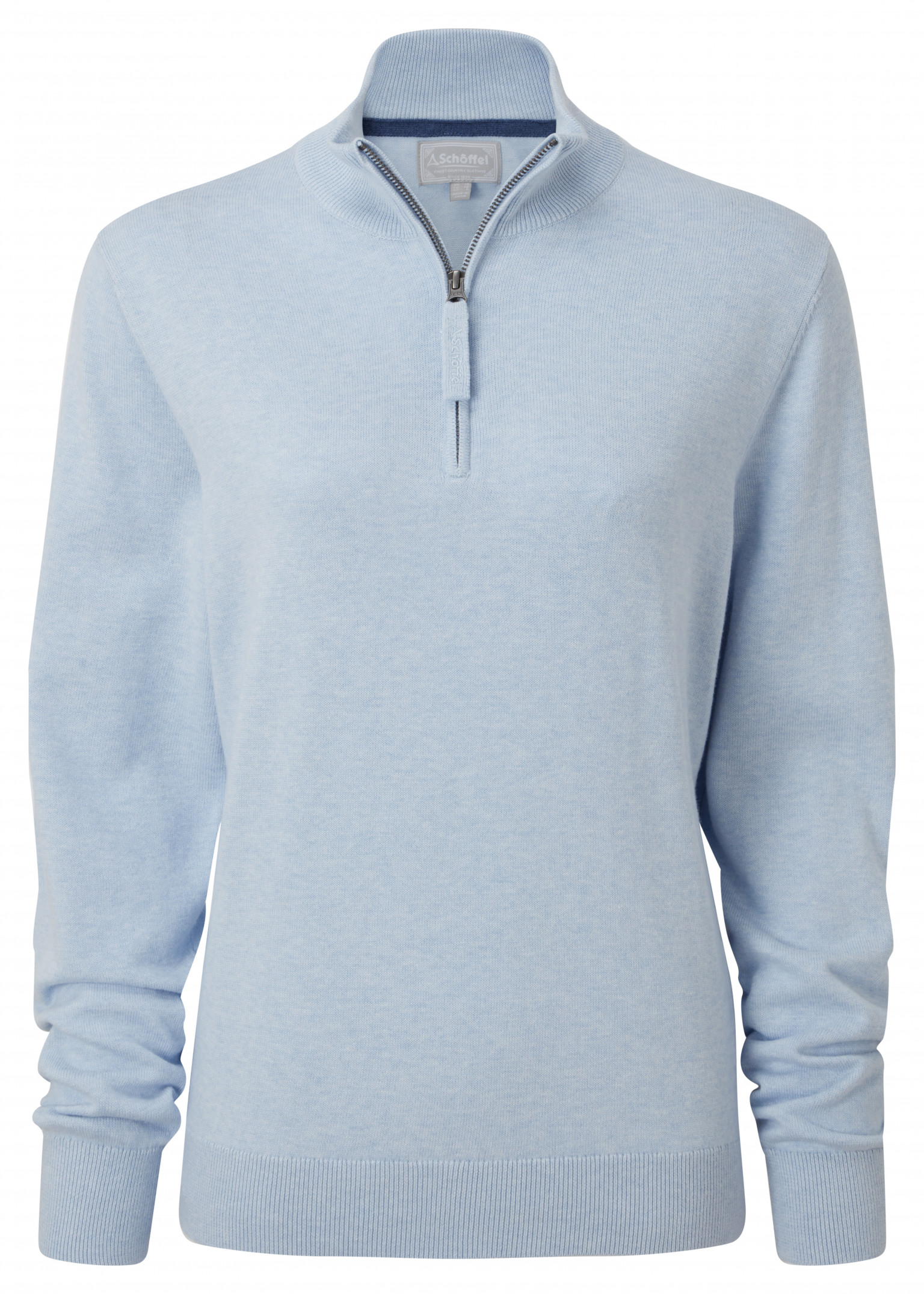 Schoffel Polperro Pima 1/4 Zip Pale Blue