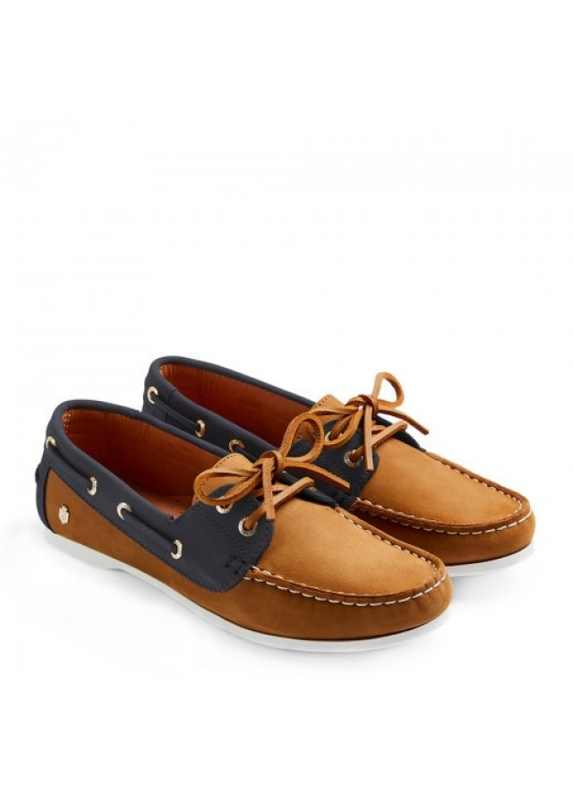 Fairfax And Favor Ladies Salcombe Deck Shoe Tan/Navy