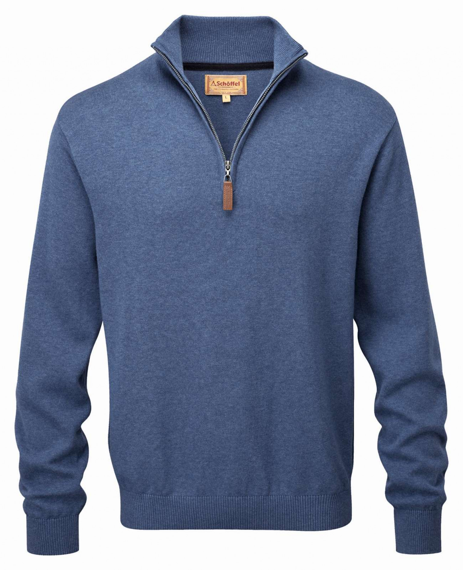 Schoffel Cotton Cashmere 1/4 Zip Blue