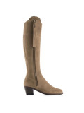 Fairfax And Favor Regina Heeled Suede Boot Taupe