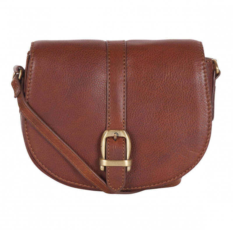 Barbour Laire Leather Saddle Bag Brown